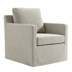 Serene Fabric Slipcovered Swivel Armchair in Linen by Modway