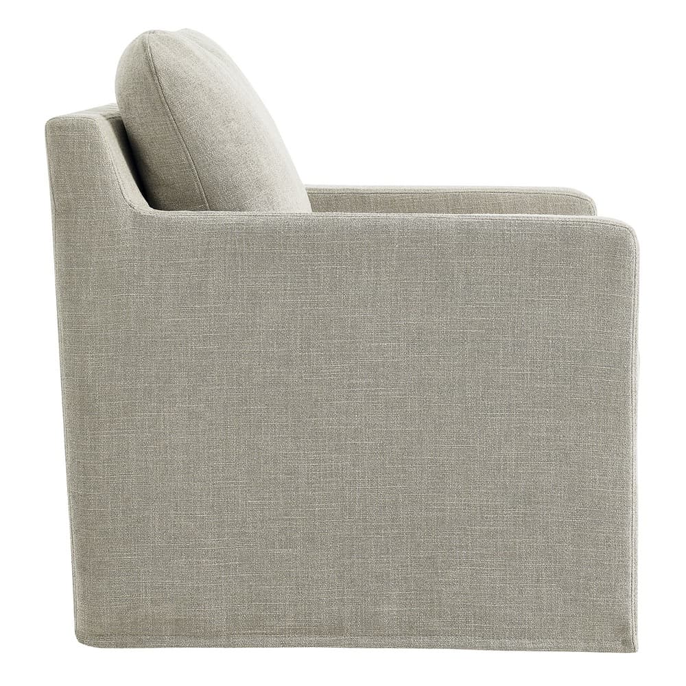 Serene Fabric Slipcovered Swivel Armchair in Linen by Modway - Image 4
