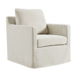 Serene Fabric Slipcovered Swivel Armchair in Salt by Modway