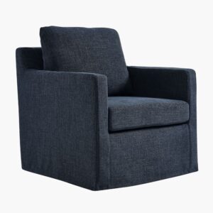 Serene Fabric Slipcovered Swivel Armchair in Slate Blue by Modway