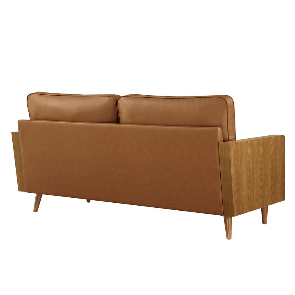 Kellan Vegan Leather Sofa in Walnut Tan by Modway - Image 5