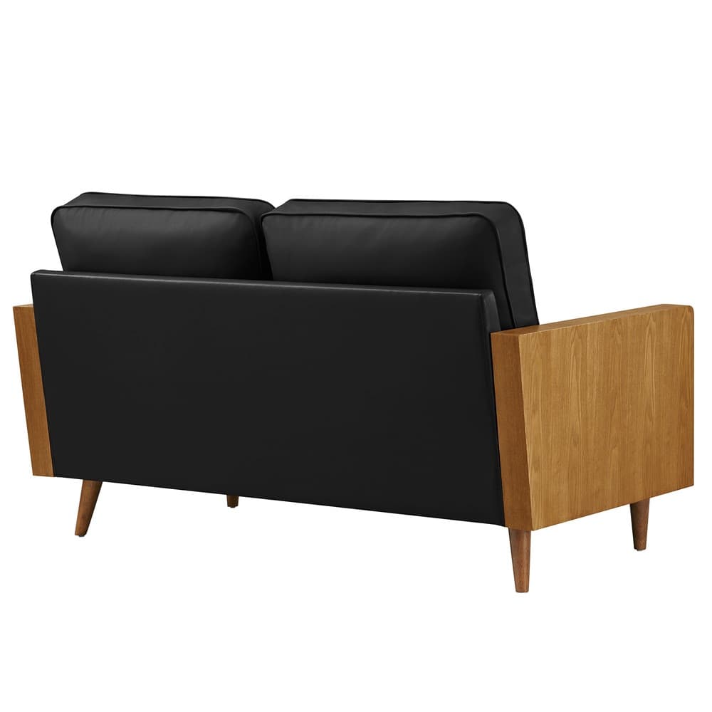 Kellan Vegan Leather Loveseat in Walnut Black by Modway - Image 5