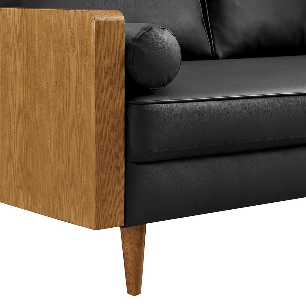 Kellan Vegan Leather Loveseat in Walnut Black by Modway - Image 7
