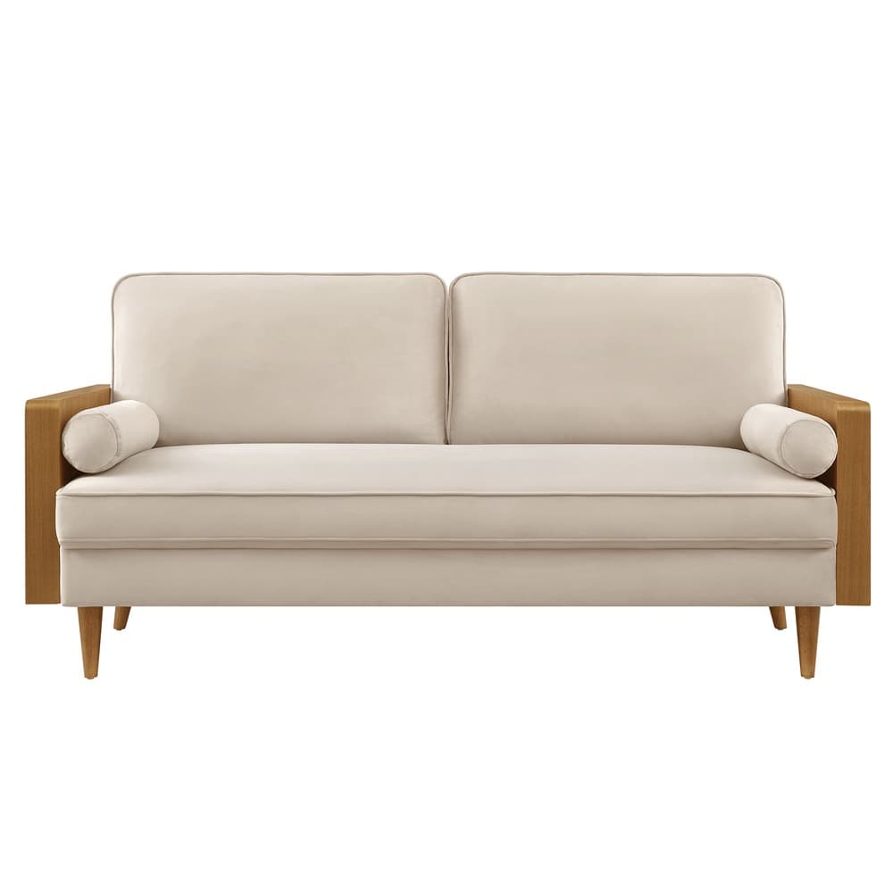Kellan Performance Velvet Sofa in Walnut Almond by Modway - Image 6