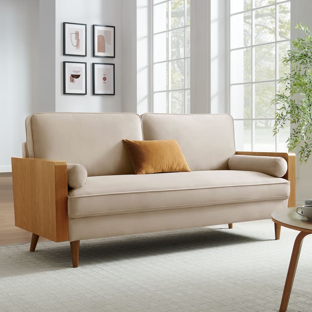 Kellan Performance Velvet Sofa in Walnut Almond by Modway - Image 8
