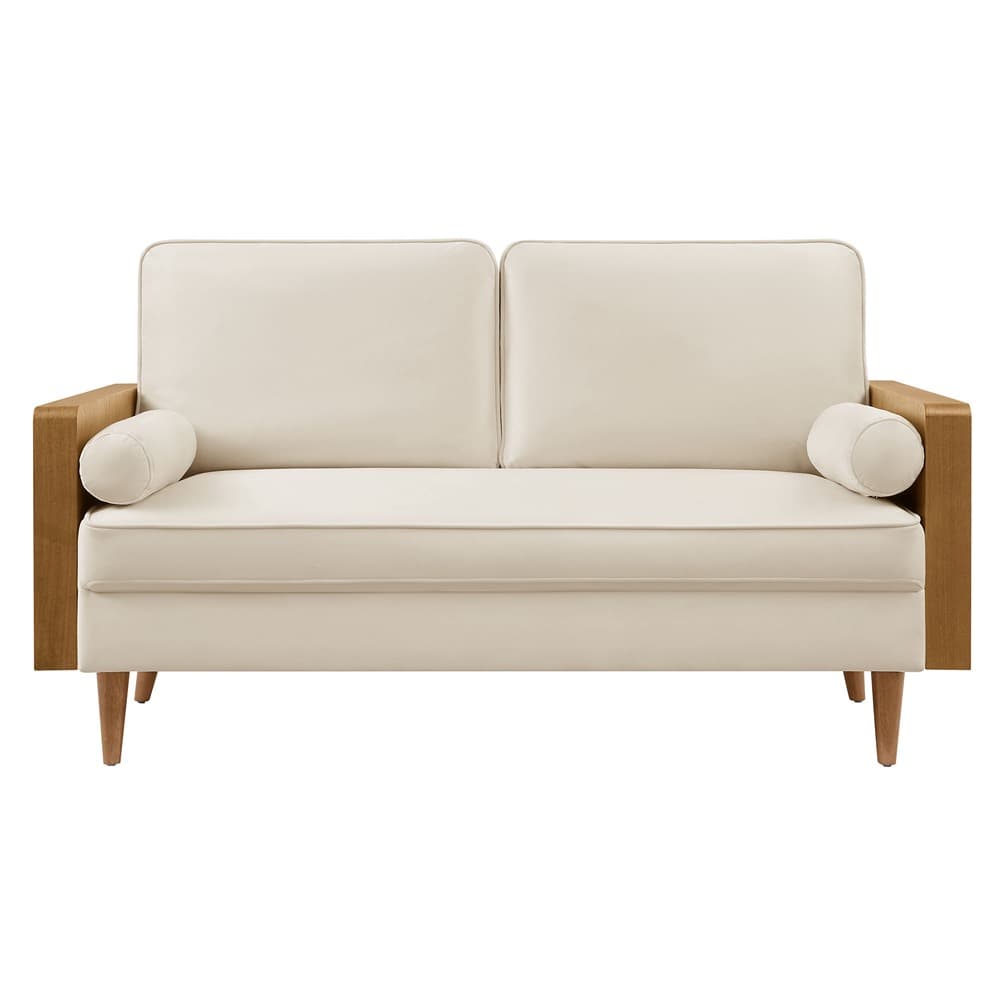 Kellan Performance Velvet Loveseat in Walnut Alabaster by Modway - Image 6