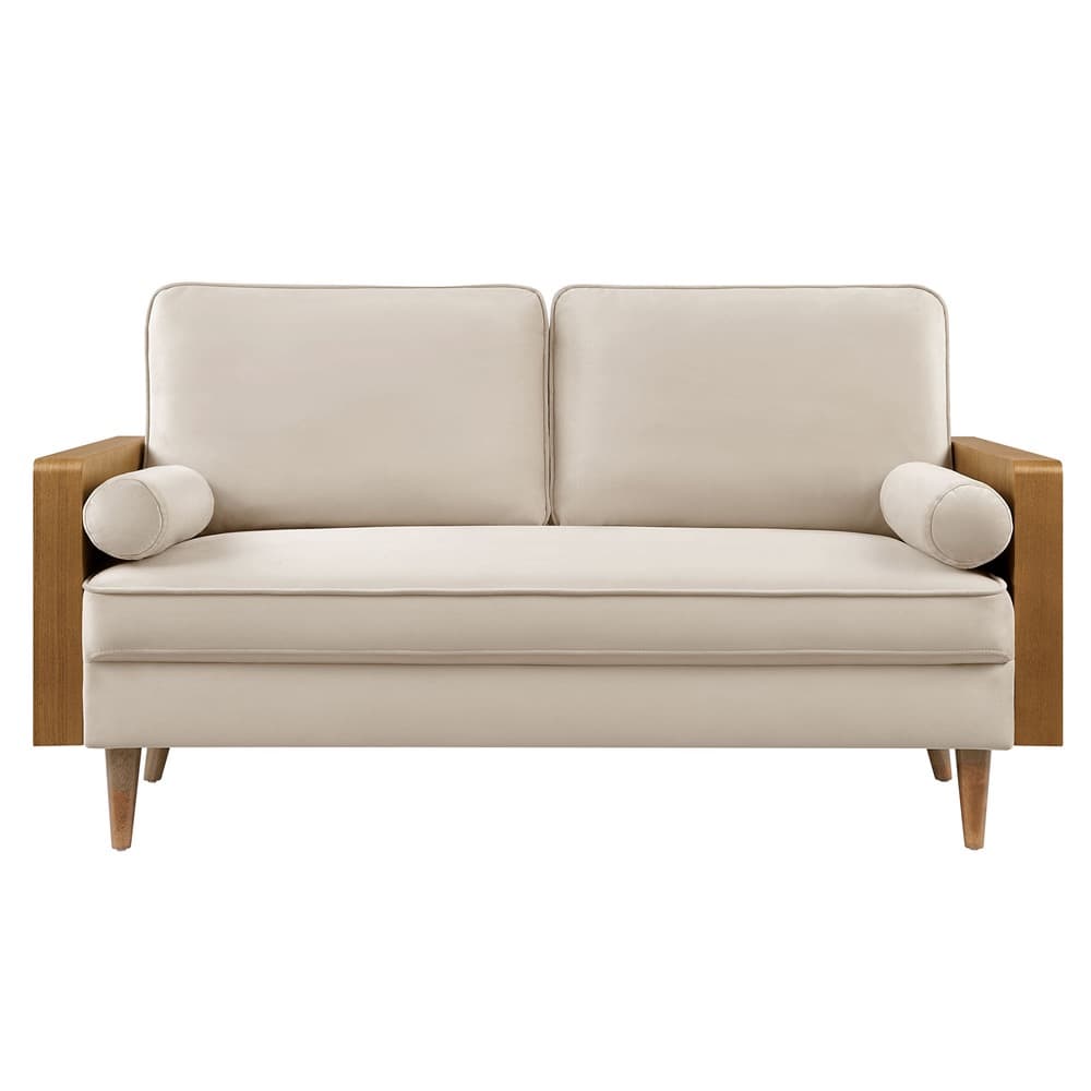 Kellan Performance Velvet Loveseat in Walnut Almond by Modway - Image 6