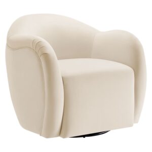 Compose Performance Velvet Swivel Armchair in Alabaster by Modway