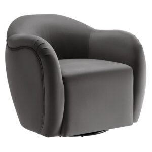 Compose Performance Velvet Swivel Armchair in Storm Gray by Modway