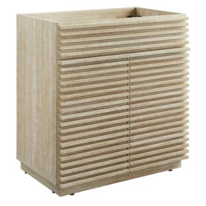 Render 30" Faux Travertine Bathroom Vanity Cabinet (Sink Not Included) in Travertine by Modway