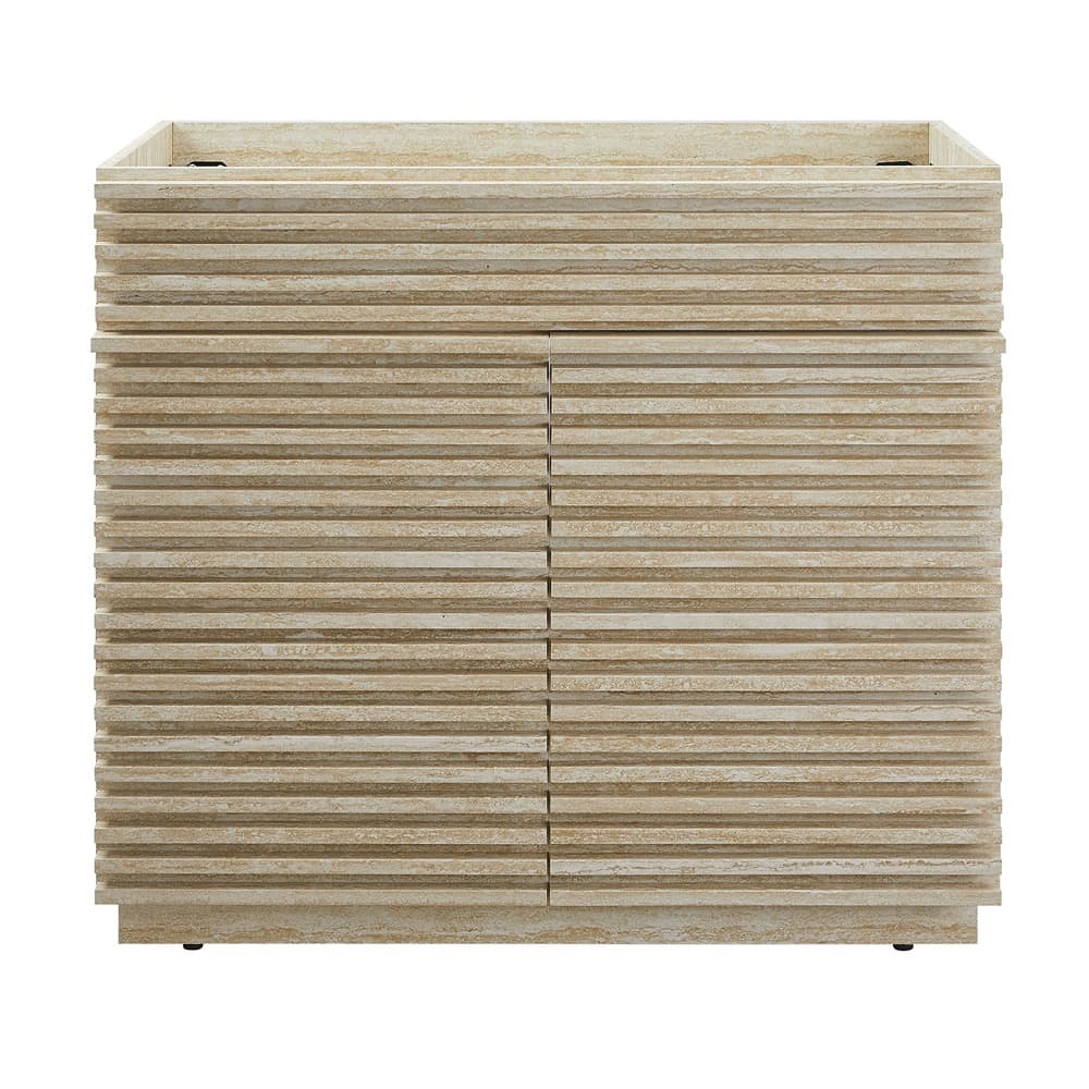 Render 36" Faux Travertine Bathroom Vanity Cabinet (Sink Not Included) in Travertine by Modway - Image 6