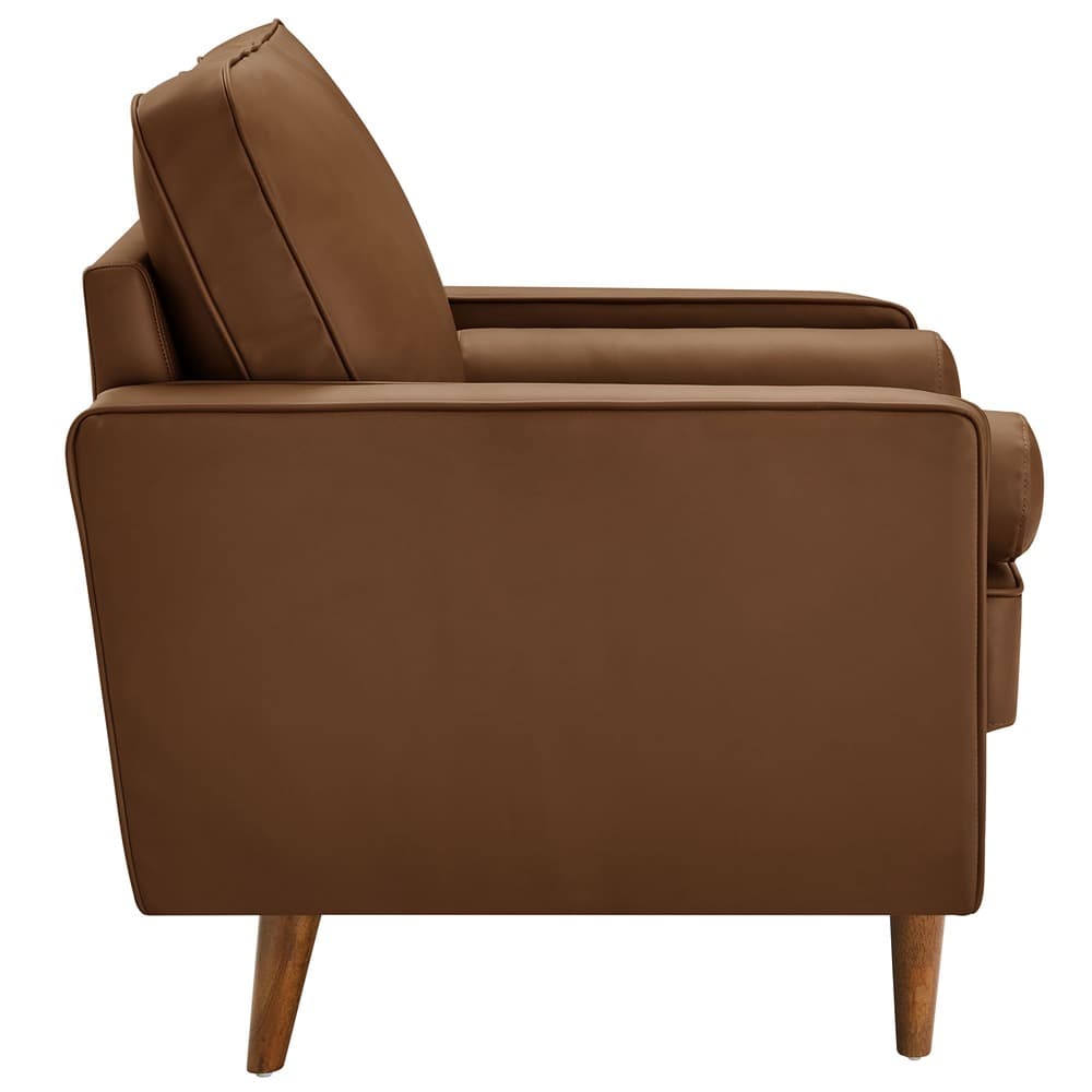 Valour Tufted Vegan Leather Accent Armchair in Brown by Modway - Image 4