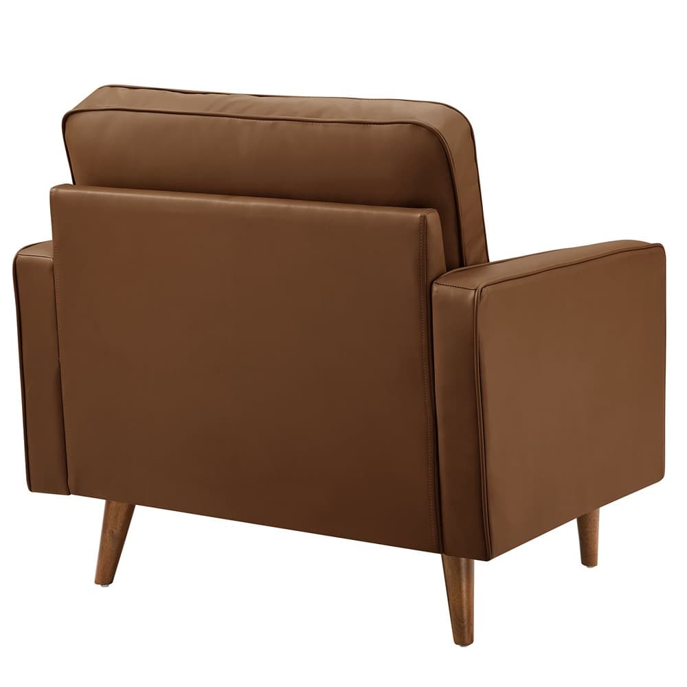 Valour Tufted Vegan Leather Accent Armchair in Brown by Modway - Image 5