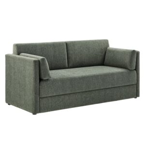 Linden Upholstered Heathered Chenille Sofa in Eucalyptus by Modway