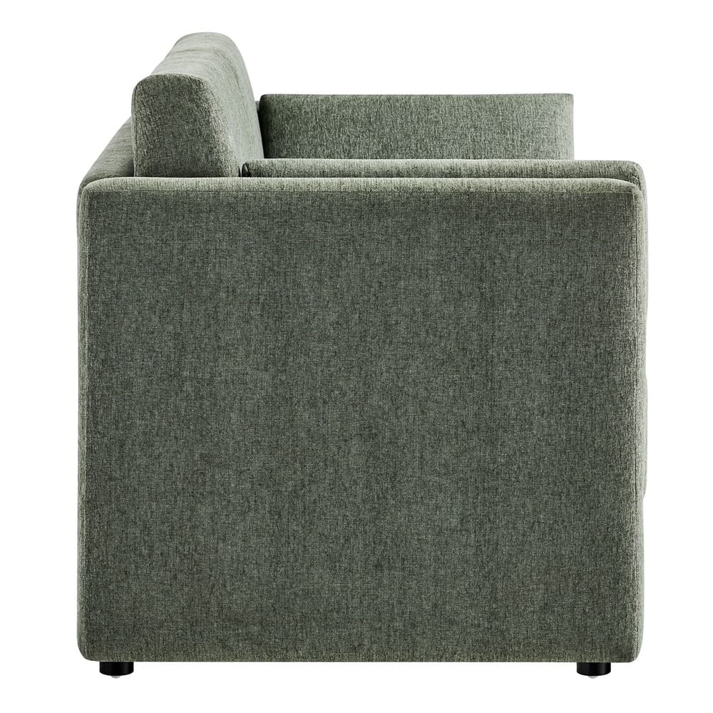 Linden Upholstered Heathered Chenille Sofa in Eucalyptus by Modway - Image 4