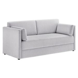 Linden Upholstered Heathered Chenille Sofa in Newsprint by Modway