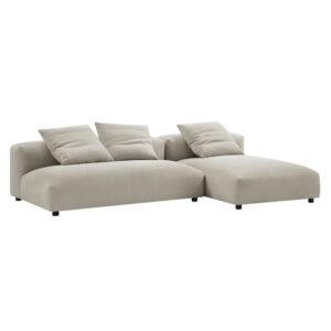 Solace 2-Piece Modular Upholstered Fabric Sectional Sofa With Chaise in Linen by Modway