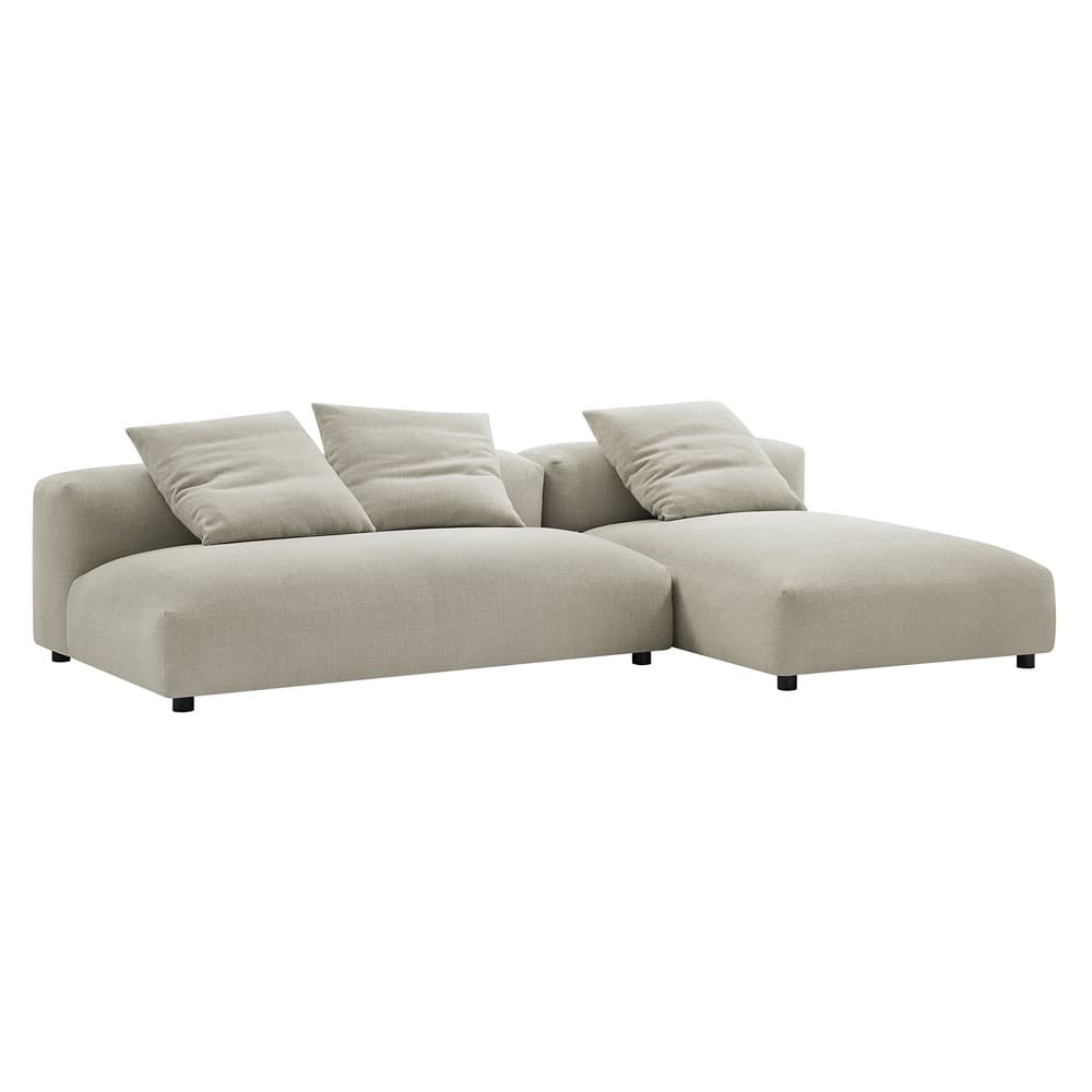 Solace 2-Piece Modular Upholstered Fabric Sectional Sofa With Chaise in Linen by Modway