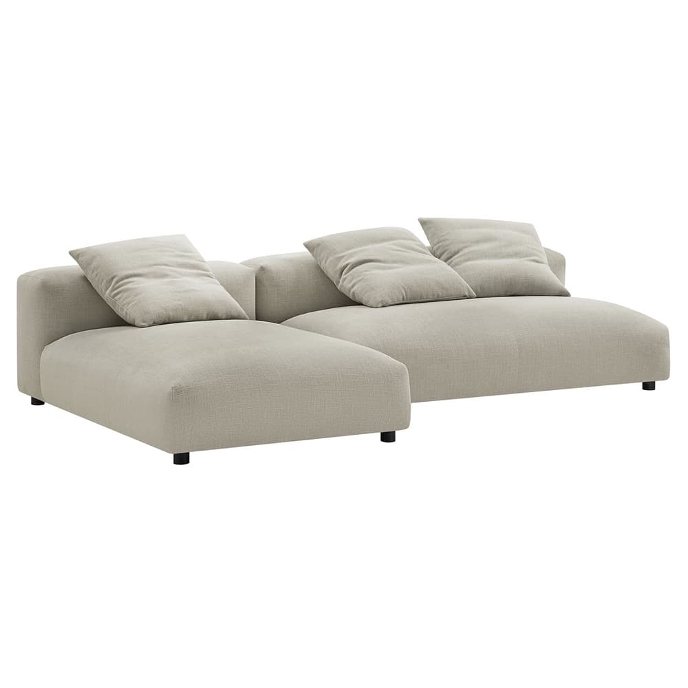Solace 2-Piece Modular Upholstered Fabric Sectional Sofa With Chaise in Linen by Modway - Image 3