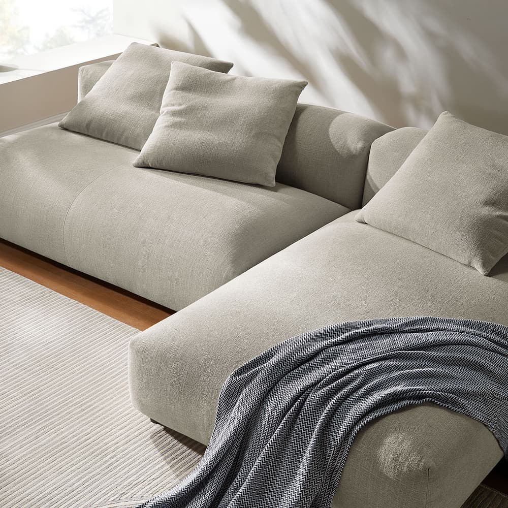 Solace 2-Piece Modular Upholstered Fabric Sectional Sofa With Chaise in Linen by Modway - Image 11