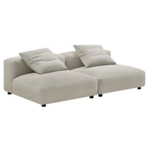 Solace 2-Piece Modular Upholstered Fabric Sofa in Linen by Modway