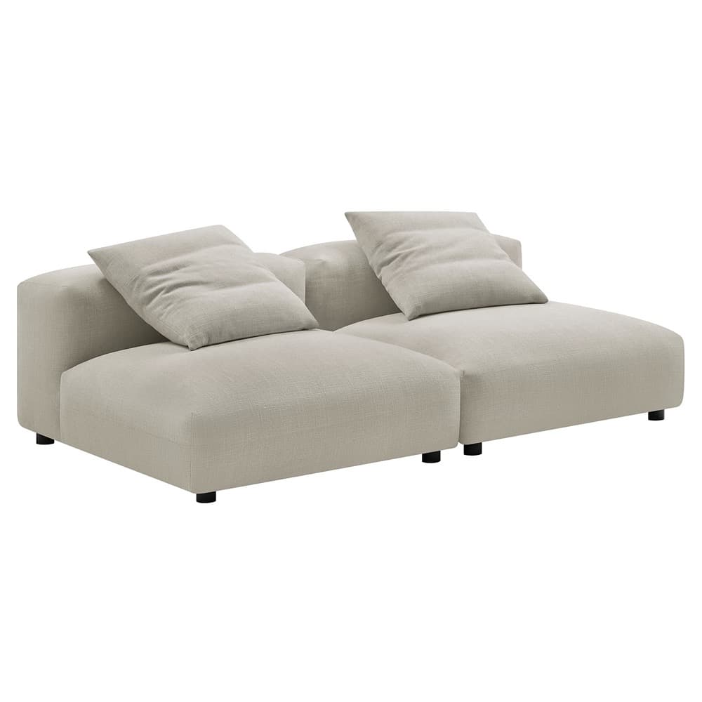 Solace 2-Piece Modular Upholstered Fabric Sofa in Linen by Modway