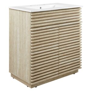 Render 30" Bathroom Vanity With Sink in White by Modway