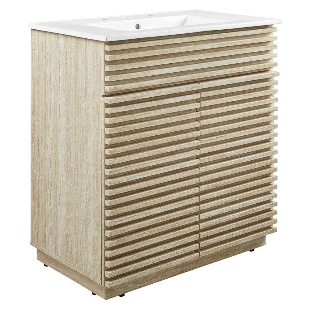 Render 30" Bathroom Vanity With Sink in White by Modway