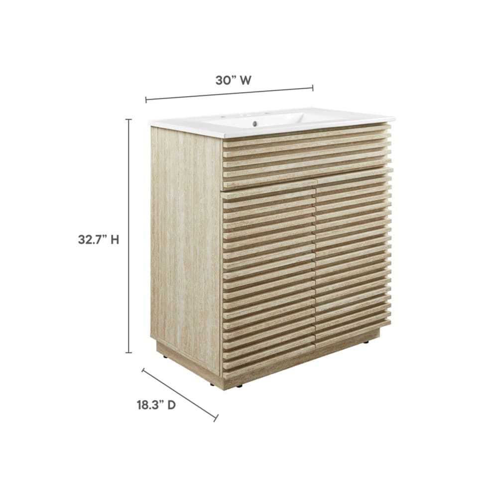 Render 30" Bathroom Vanity With Sink in White by Modway - Image 2