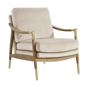 Langford Performance Velvet Accent Armchair in Almond Walnut by Modway