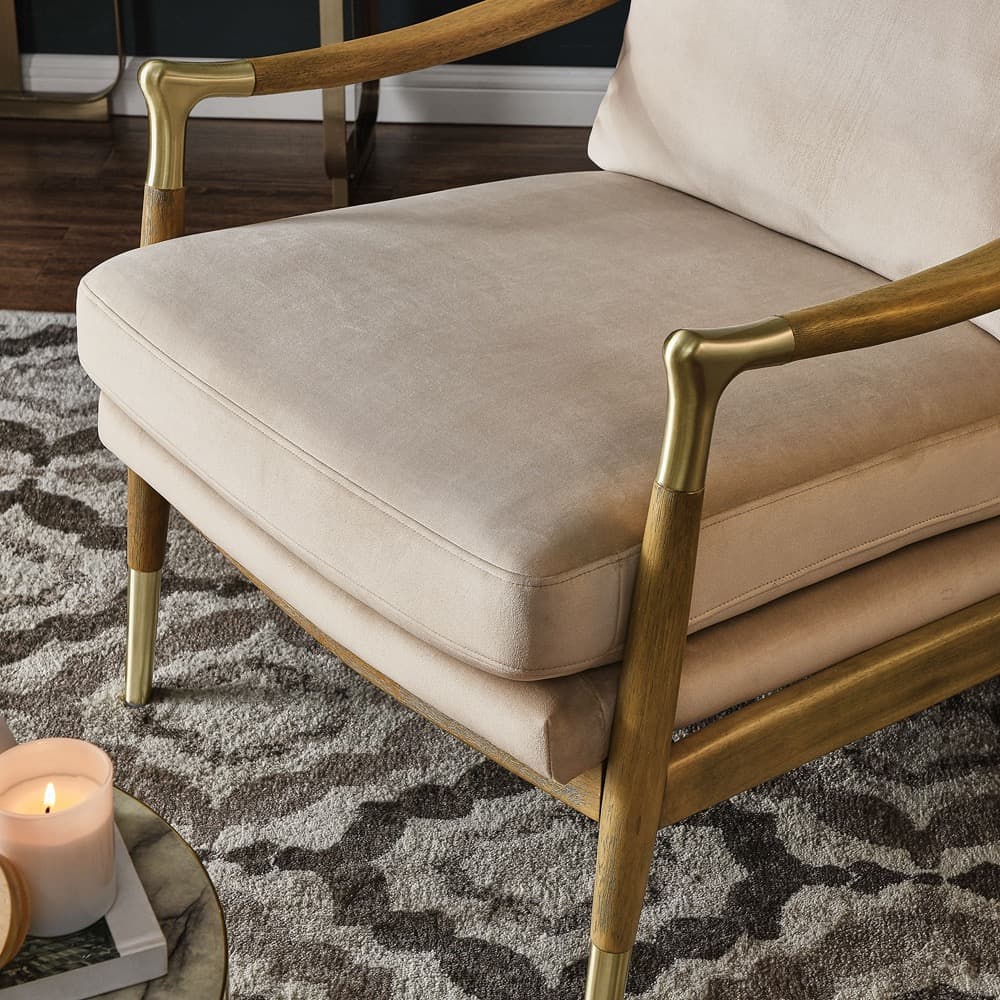 Langford Performance Velvet Accent Armchair in Almond Walnut by Modway - Image 9