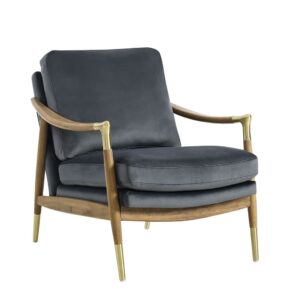 Langford Performance Velvet Accent Armchair in Cadet Blue Walnut by Modway