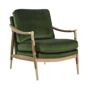 Langford Performance Velvet Accent Armchair in Moss Green Walnut by Modway