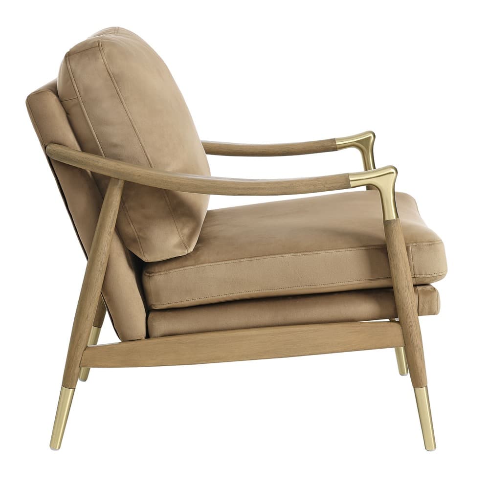 Langford Performance Velvet Accent Armchair in Taupe Walnut by Modway - Image 4