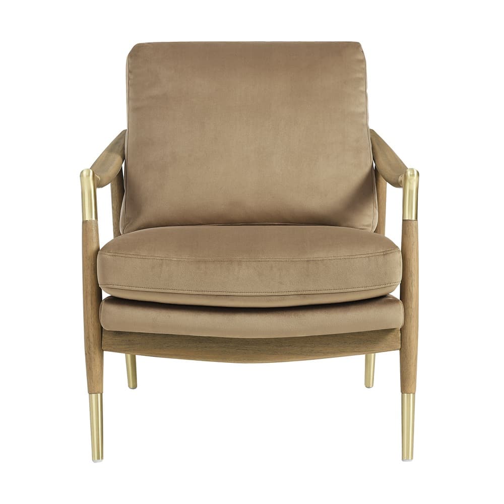 Langford Performance Velvet Accent Armchair in Taupe Walnut by Modway - Image 6