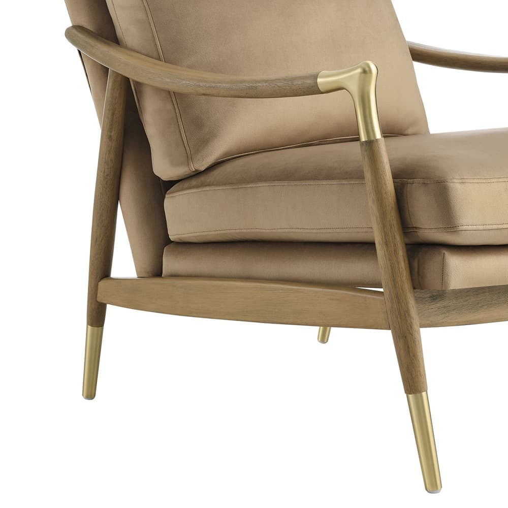 Langford Performance Velvet Accent Armchair in Taupe Walnut by Modway - Image 7