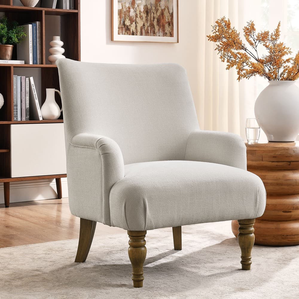 Ellington Fabric Upholstered Accent Armchair in Salt by Modway - Image 8