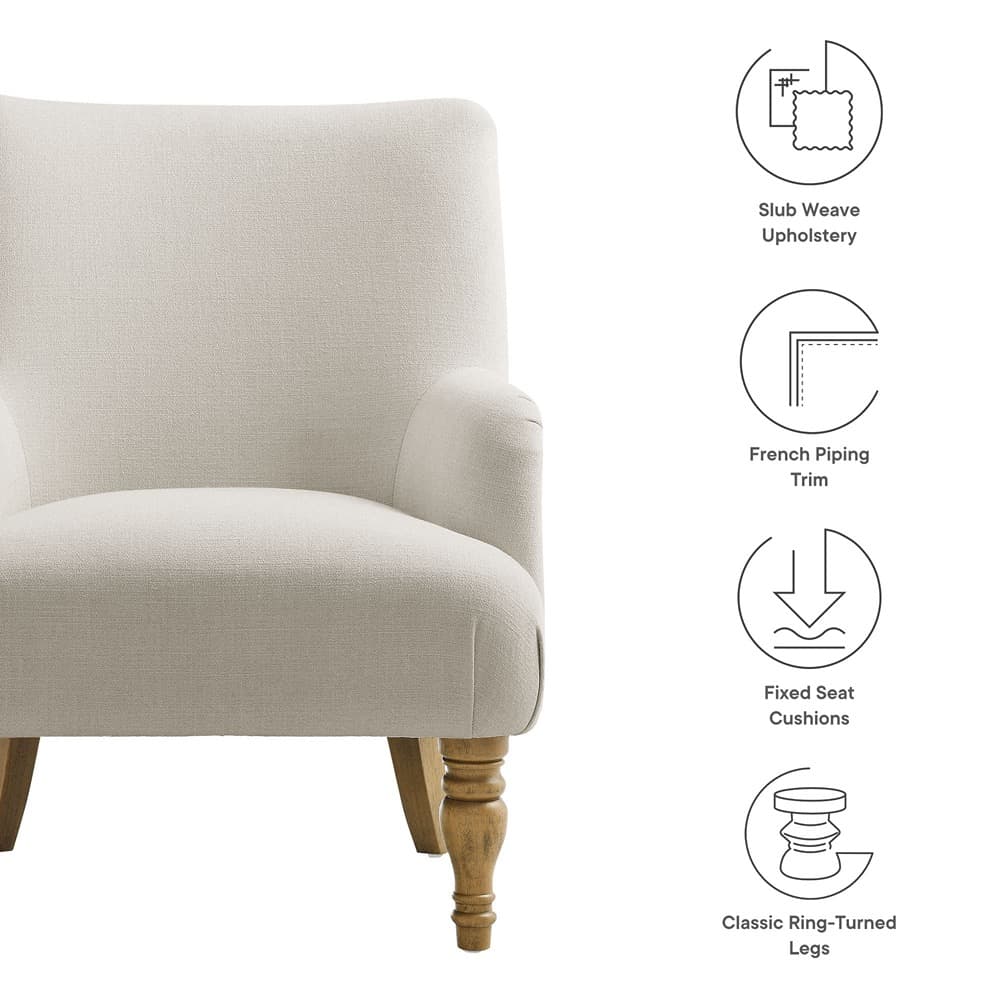 Ellington Fabric Upholstered Accent Armchair in Salt by Modway - Image 2