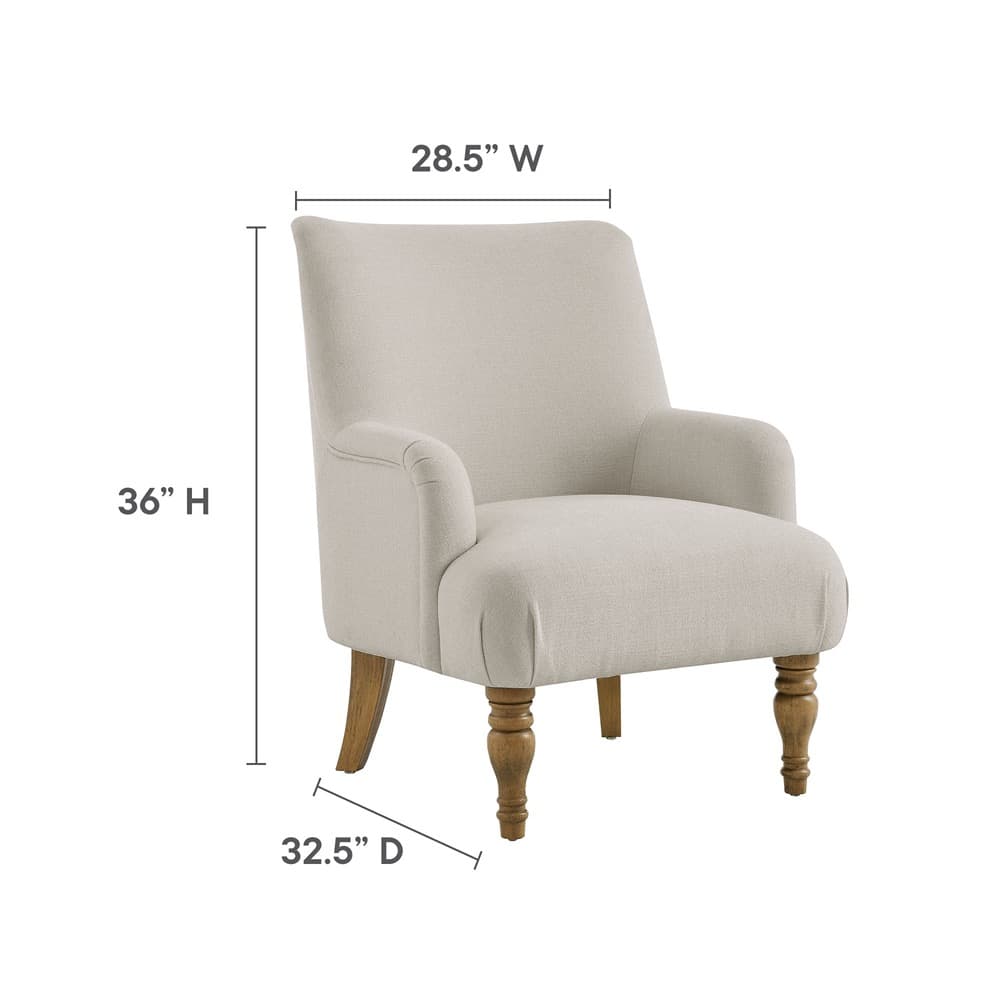Ellington Fabric Upholstered Accent Armchair in Salt by Modway - Image 3