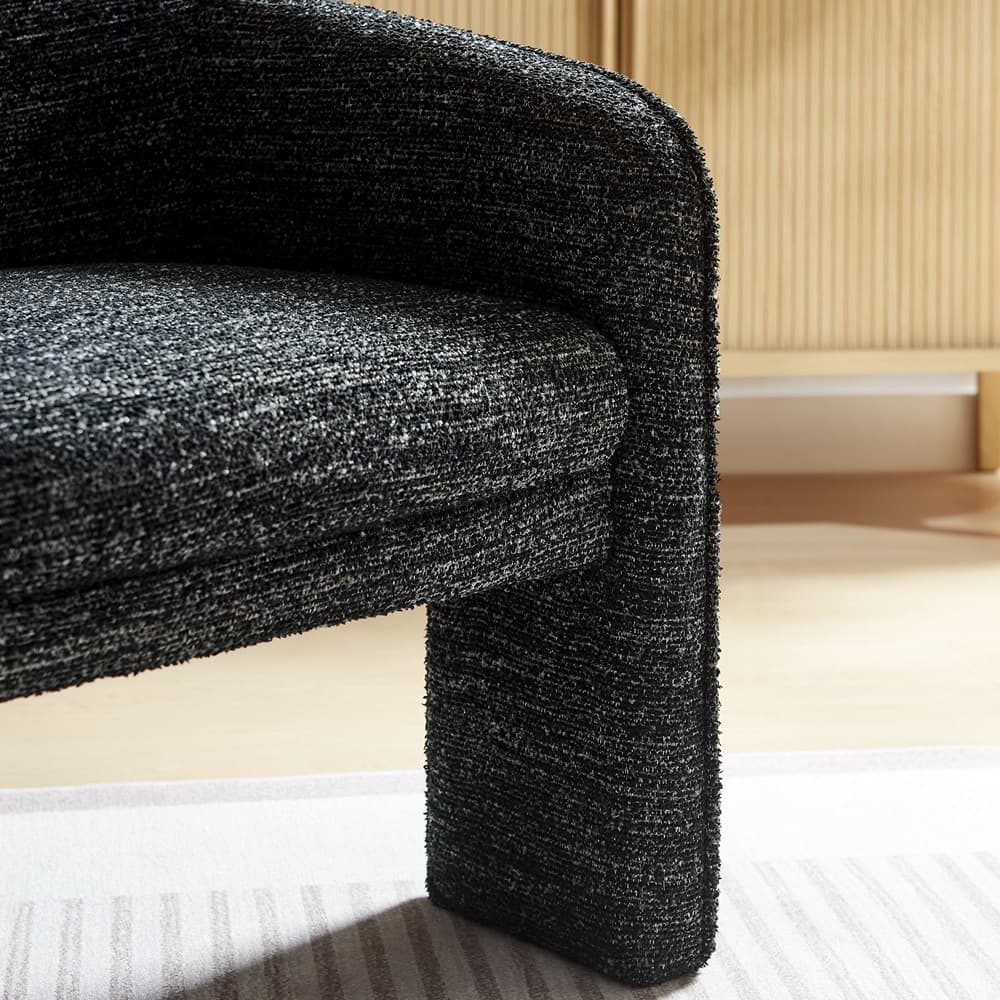 Greer Boucle Fabric Upholstered Accent Armchair in Charcoal by Modway - Image 9