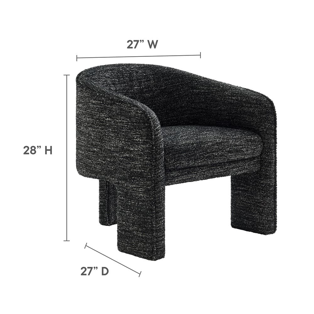 Greer Boucle Fabric Upholstered Accent Armchair in Charcoal by Modway - Image 2