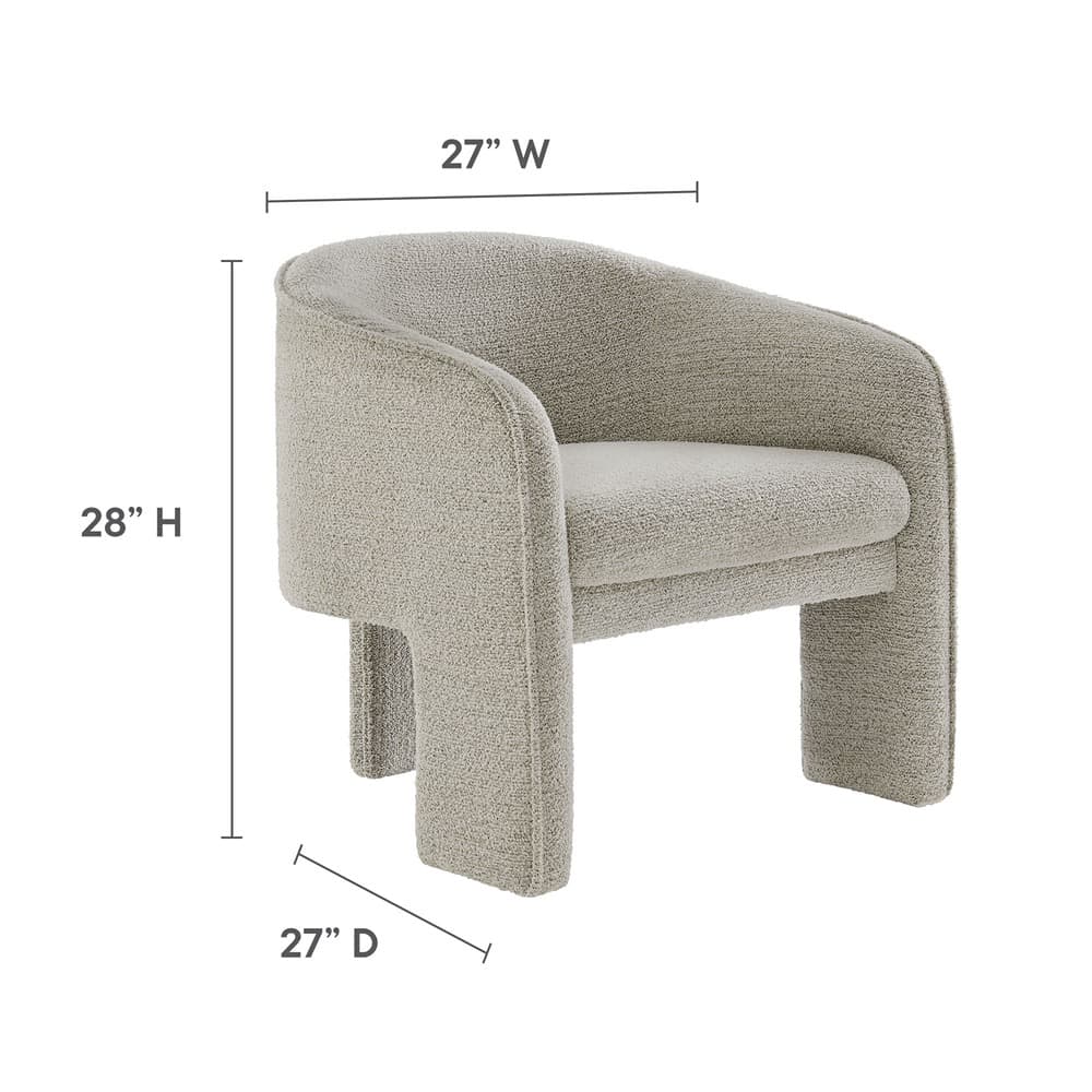 Greer Boucle Fabric Upholstered Accent Armchair in Parchment by Modway - Image 2