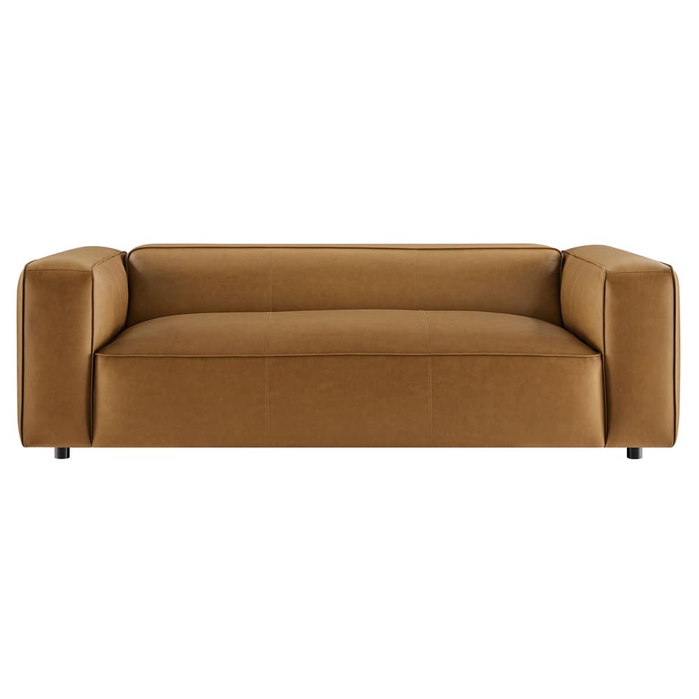 Auren Upholstered Vegan Leather Sofa in Camel by Modway - Image 6