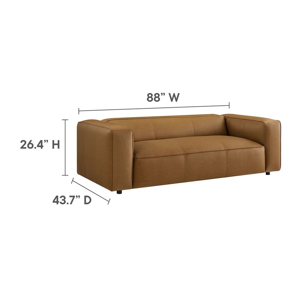 Auren Upholstered Vegan Leather Sofa in Camel by Modway - Image 2