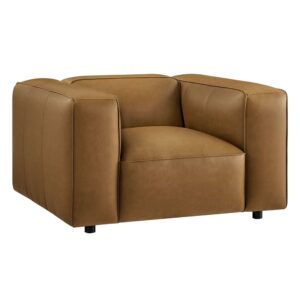 Auren Upholstered Vegan Leather Modular Armchair in Camel by Modway