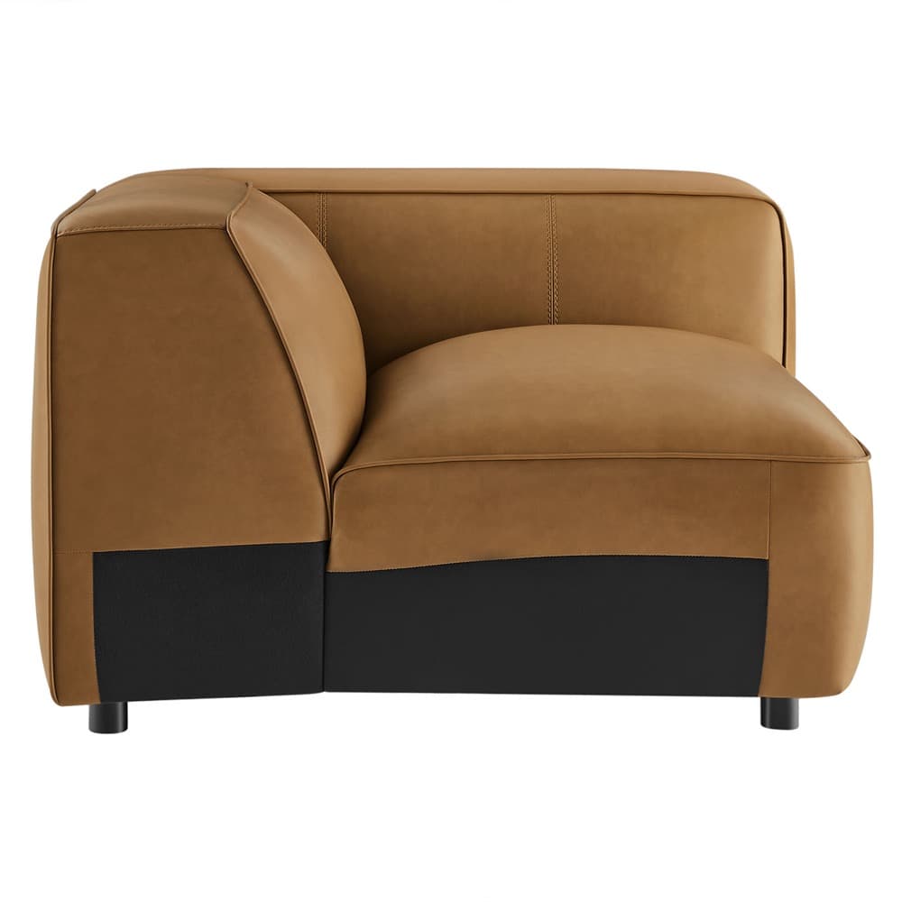 Auren Upholstered Vegan Leather Modular Right Armchair in Camel by Modway - Image 4