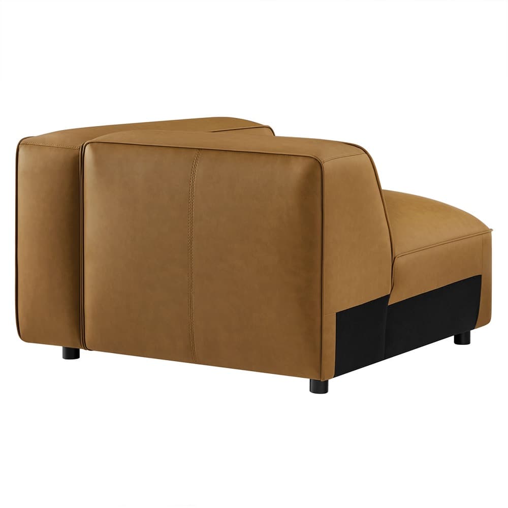 Auren Upholstered Vegan Leather Modular Right Armchair in Camel by Modway - Image 5