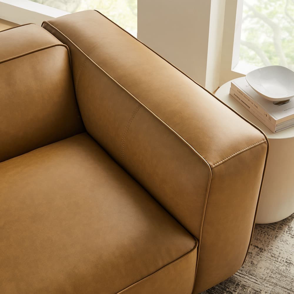Auren Upholstered Vegan Leather Modular Right Armchair in Camel by Modway - Image 10