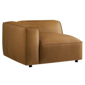 Auren Upholstered Vegan Leather Modular Left Armchair in Camel by Modway