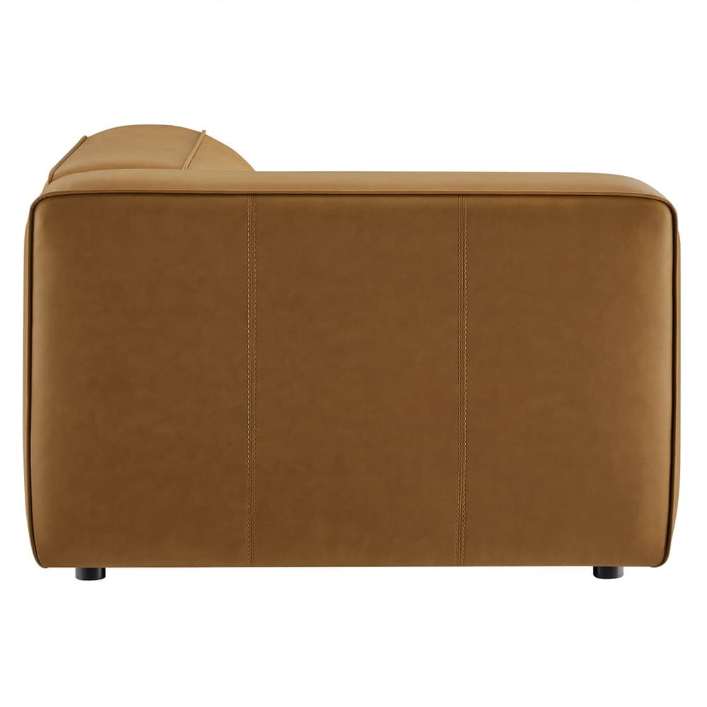 Auren Upholstered Vegan Leather Modular Left Armchair in Camel by Modway - Image 4